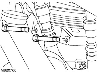 13. Отстранете 2-та винта, закрепващи компресора към опорната скоба.