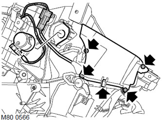 4. Отстранете 4-те винта Torx и фиксатора на пружината от дясното коляно на въздуховода на…