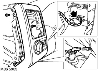 5. Изключете страничната облицовка от панела и блока от превключвателя.